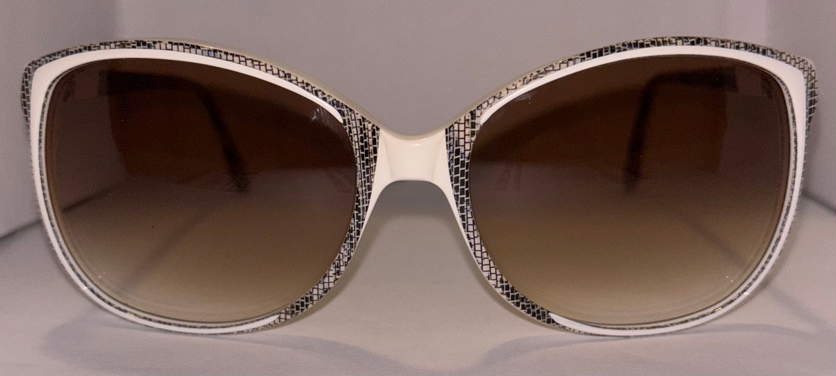 White Sunglasses with Snake-Skin Design